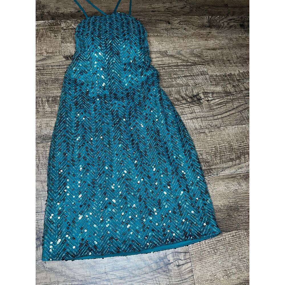 NWT Abby Paris Sequin Mini homecoming dress | Emerald | Size 6 - Picture 3 of 8